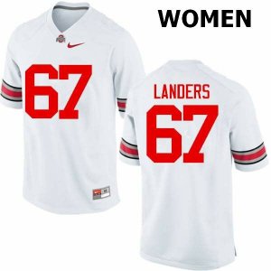 NCAA Ohio State Buckeyes Women's #67 Robert Landers White Nike Football College Jersey SKW5745SM